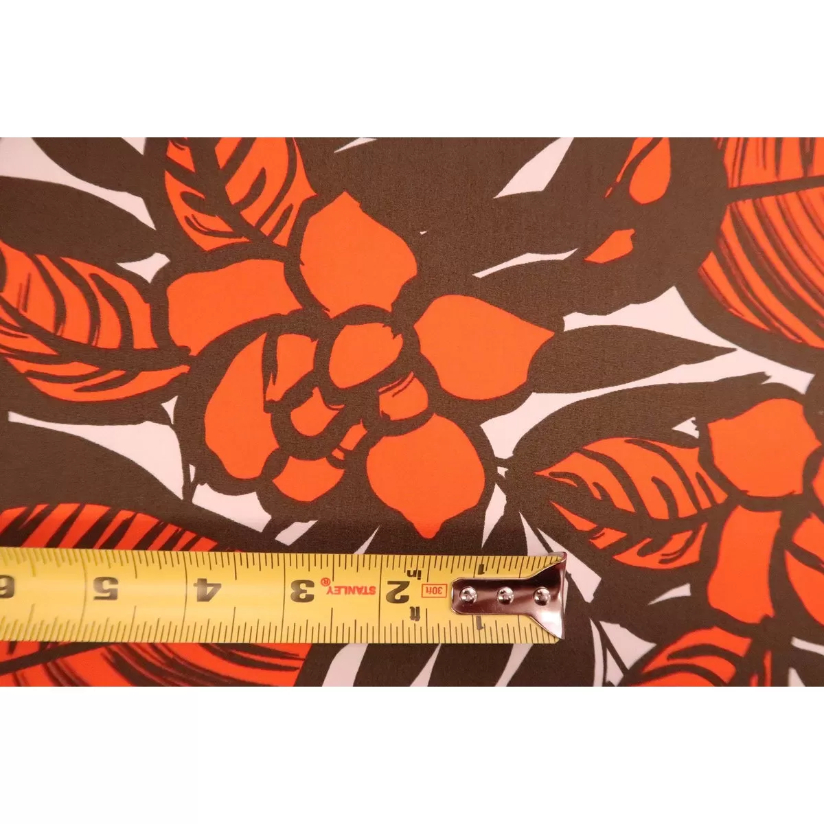 Modern Floral Fabric | Orange & Brown YEL-0006C