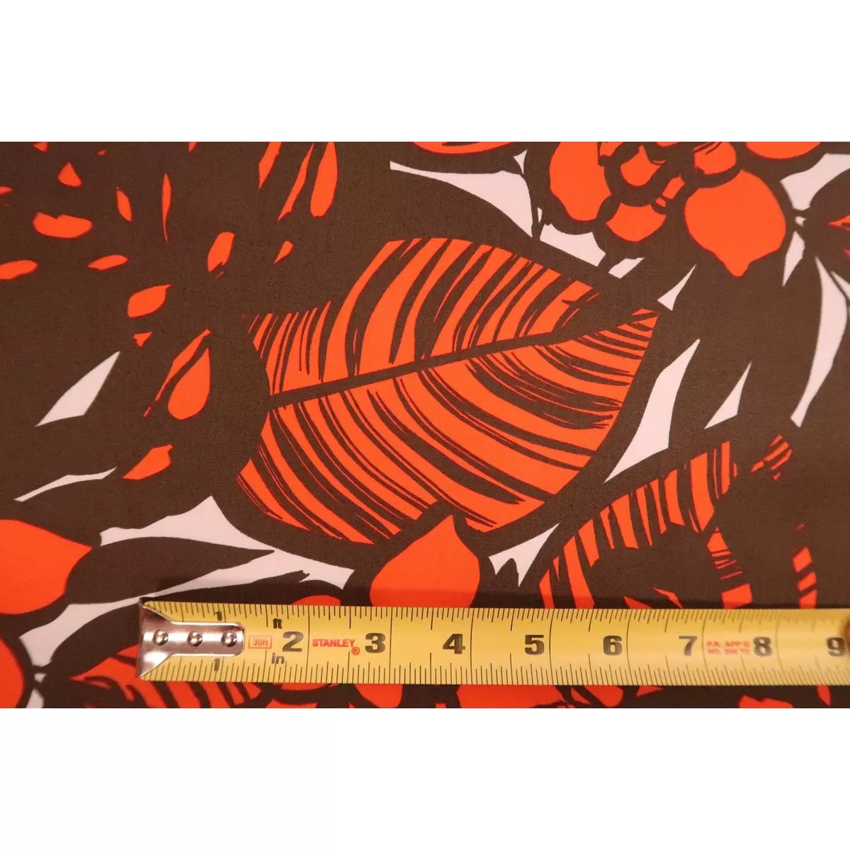 Modern Floral Fabric | Orange & Brown YEL-0006C