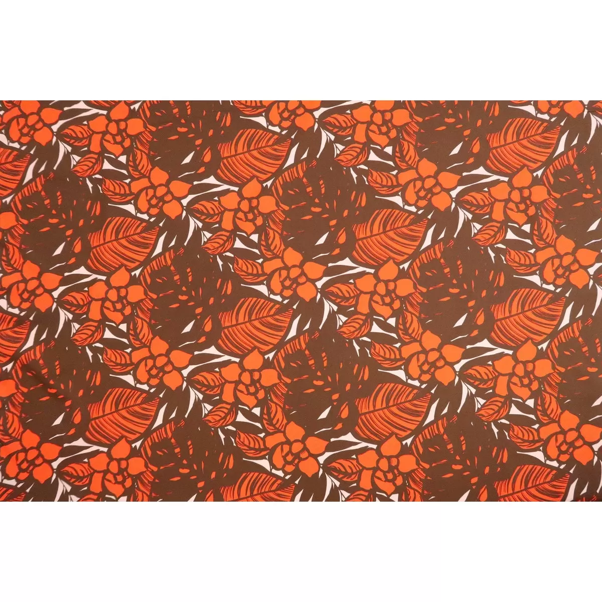 Modern Floral Fabric | Orange & Brown YEL-0006C