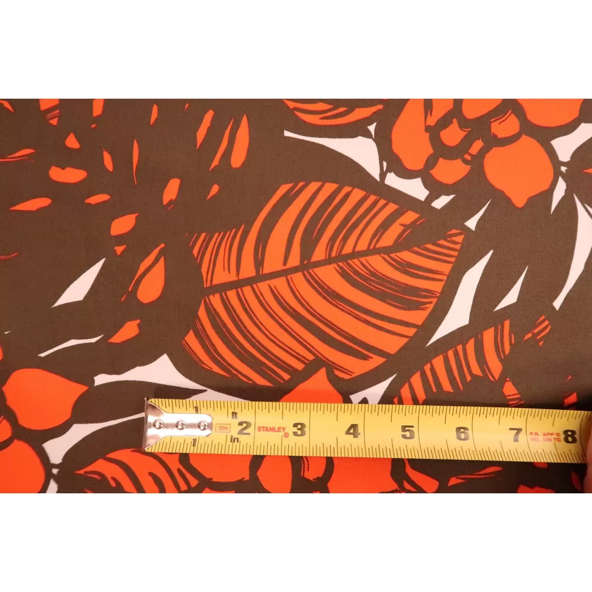 Modern Floral Fabric | Orange & Brown YEL-0006C