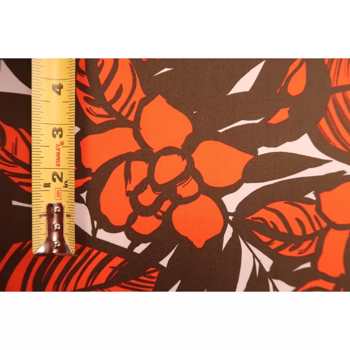 Modern Floral Fabric | Orange & Brown YEL-0006C