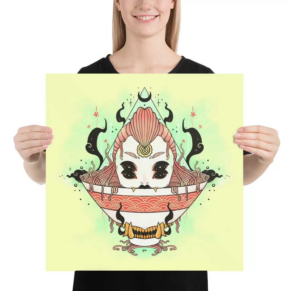 Monster Girl Ramen 2, Matte Art Print Poster