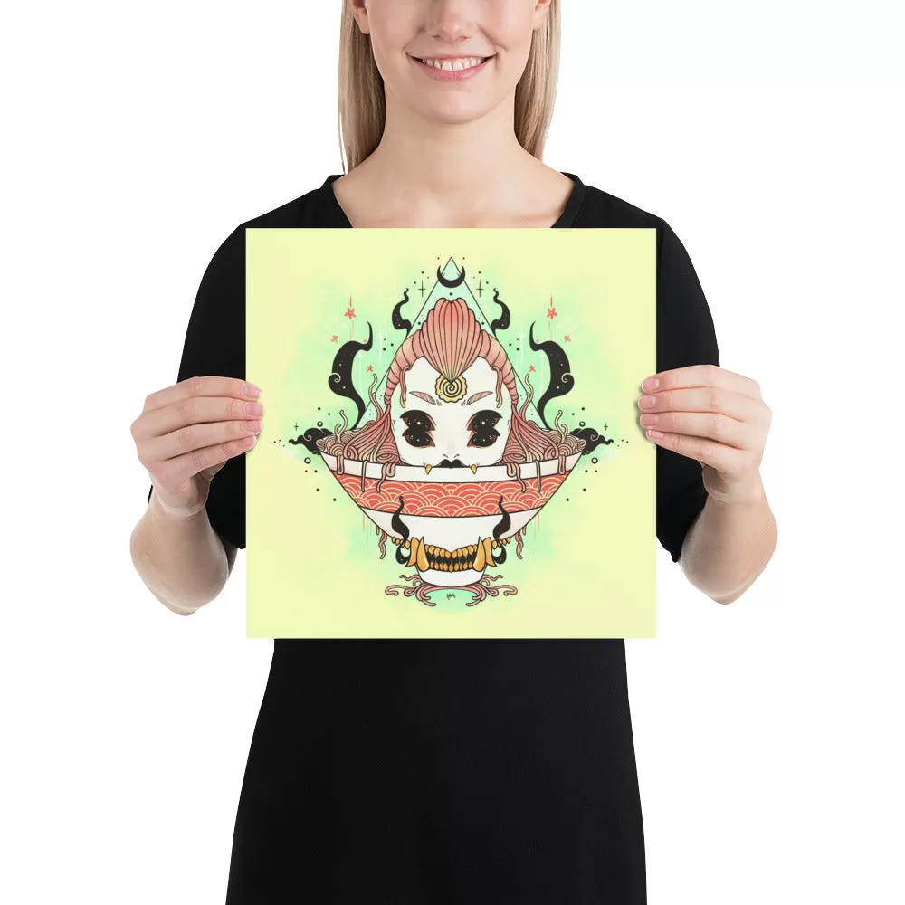 Monster Girl Ramen 2, Matte Art Print Poster