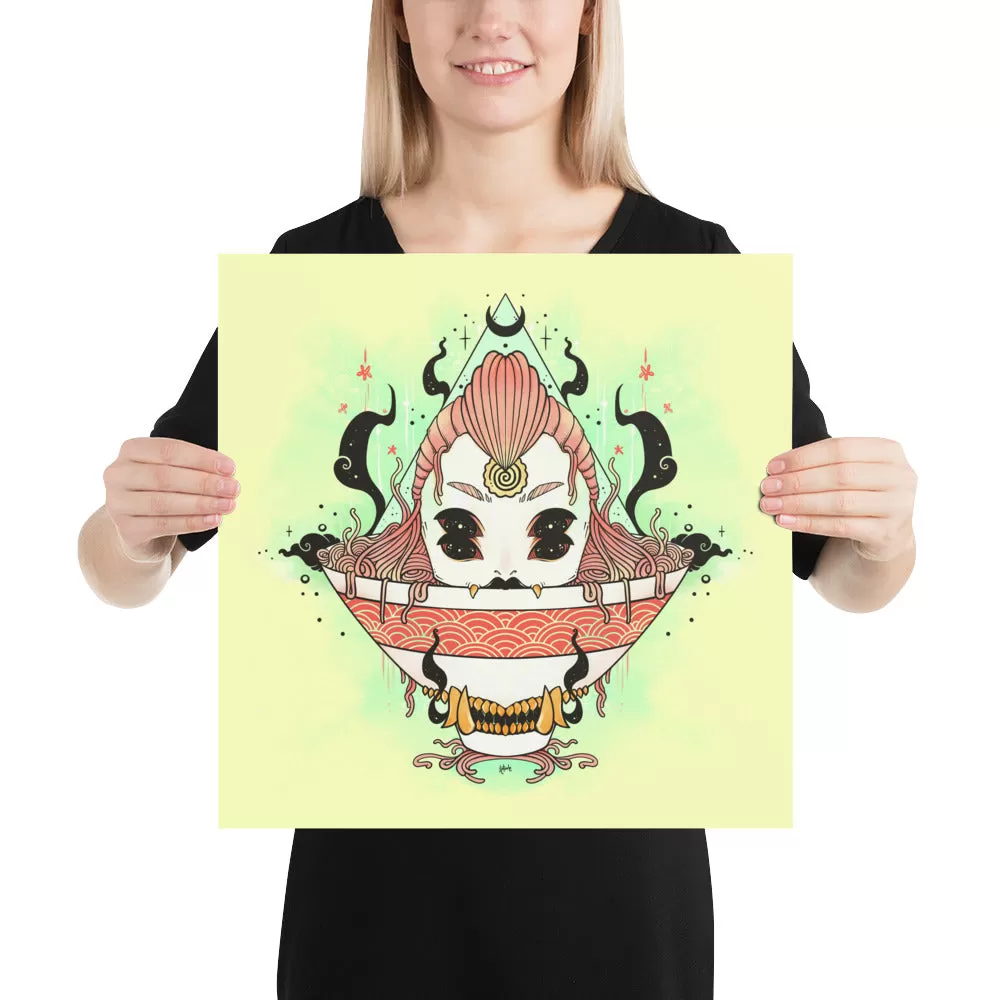 Monster Girl Ramen 2, Matte Art Print Poster