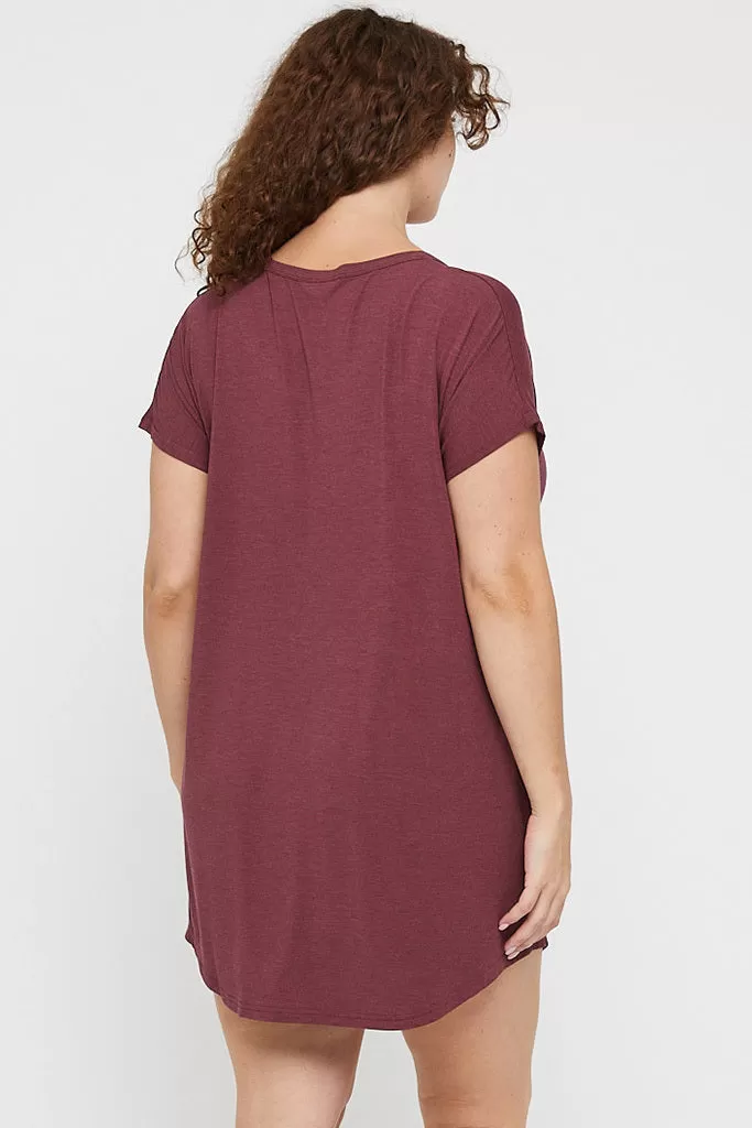 Niah Night Dress - Burgundy