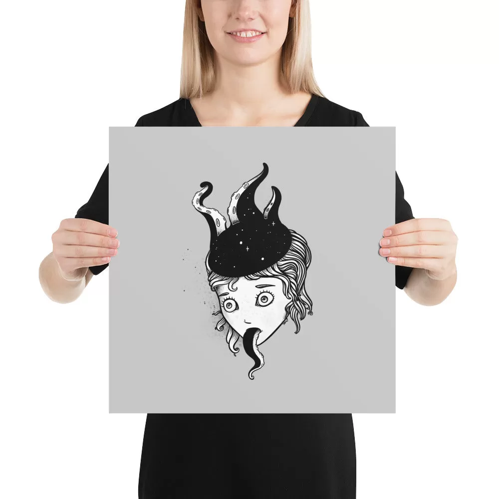 Octopus Girl, Matte Art Print Poster