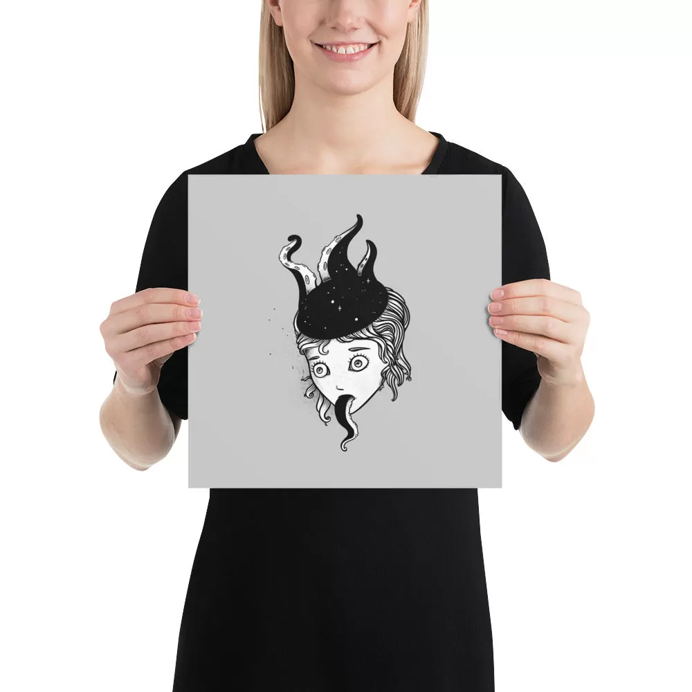 Octopus Girl, Matte Art Print Poster