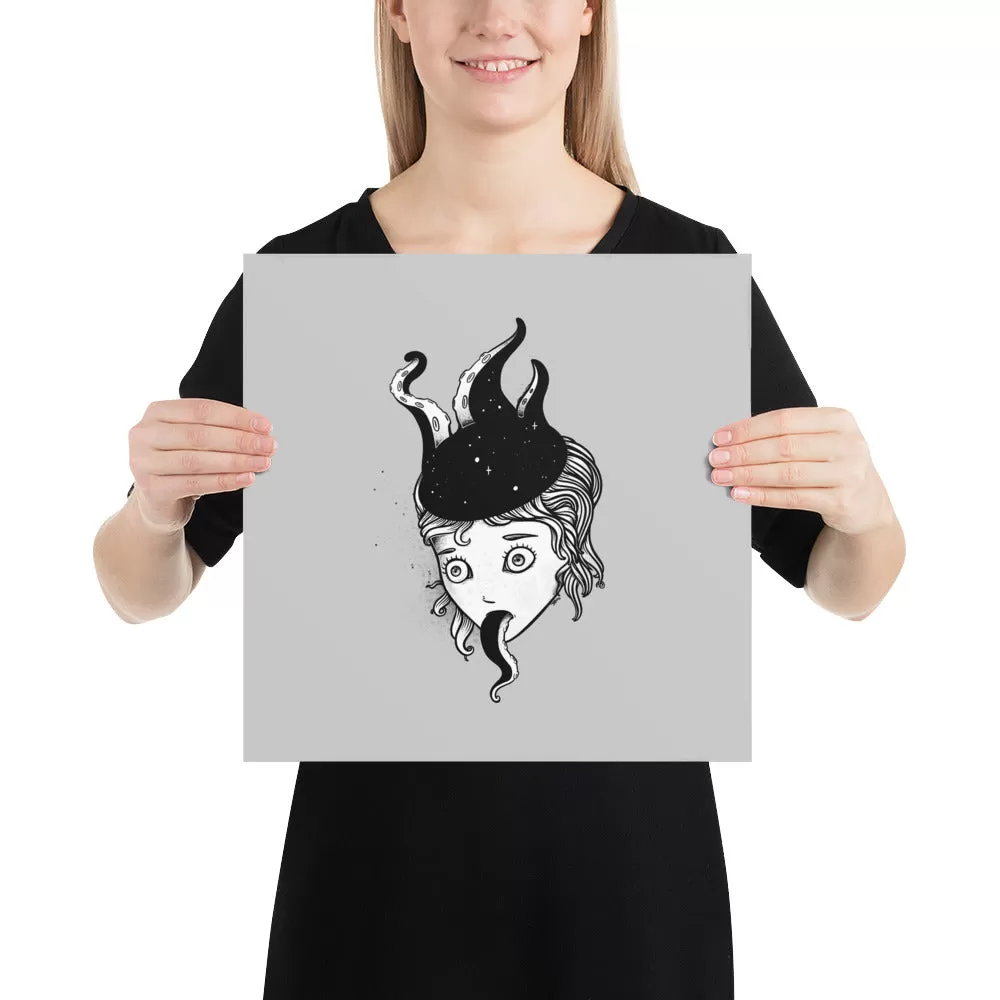 Octopus Girl, Matte Art Print Poster