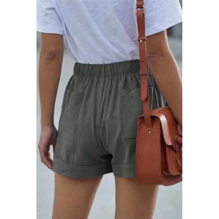 Olive Casual Tencel Shorts