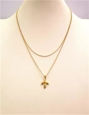 Olive Leaf Pendant Double Chain