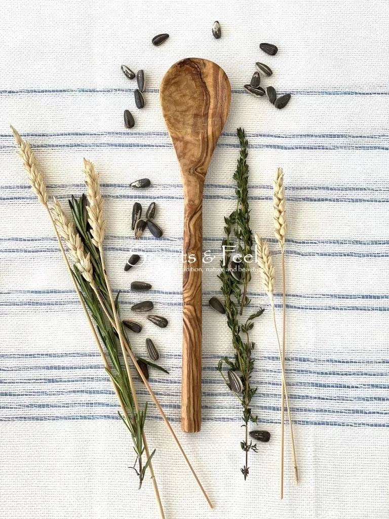 Olive Wood Round Spoon