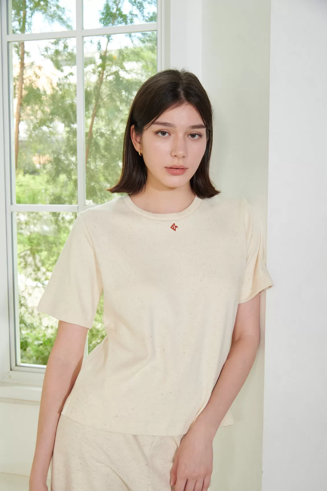 Oversized T-Shirt With Embroidered Fish Logo-TAKTAI