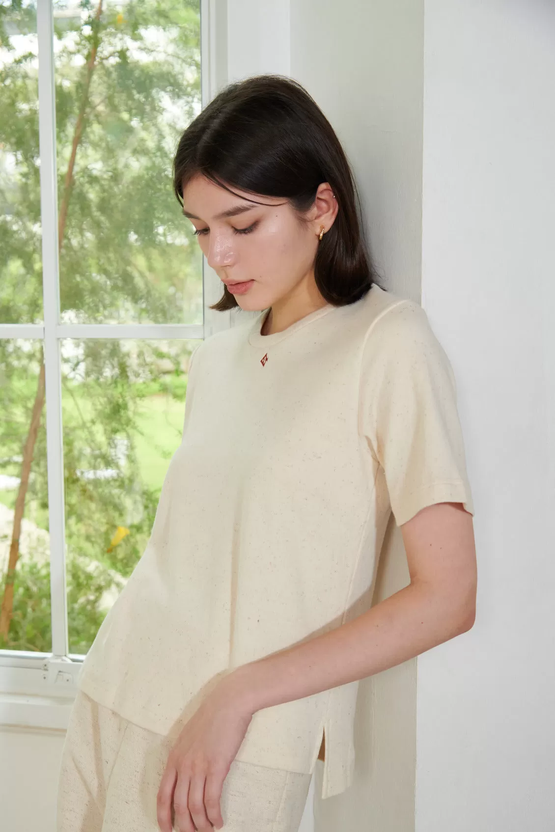 Oversized T-Shirt With Embroidered Fish Logo-TAKTAI