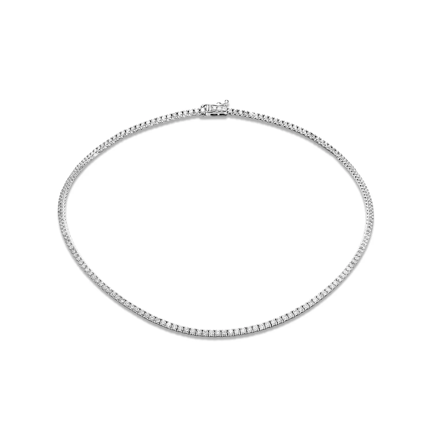 Owen 8 Carat Round Brilliant Diamond Tennis Necklace in 14kt White Gold For Men By Mike Nekta