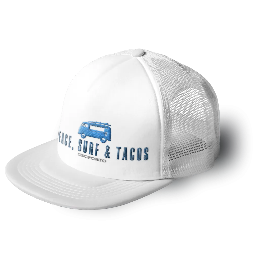 Peace Surf & Tacos Flatbill Trucker Hat