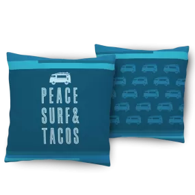 Peace Surf & Tacos Indoor or Outdoor Pillow