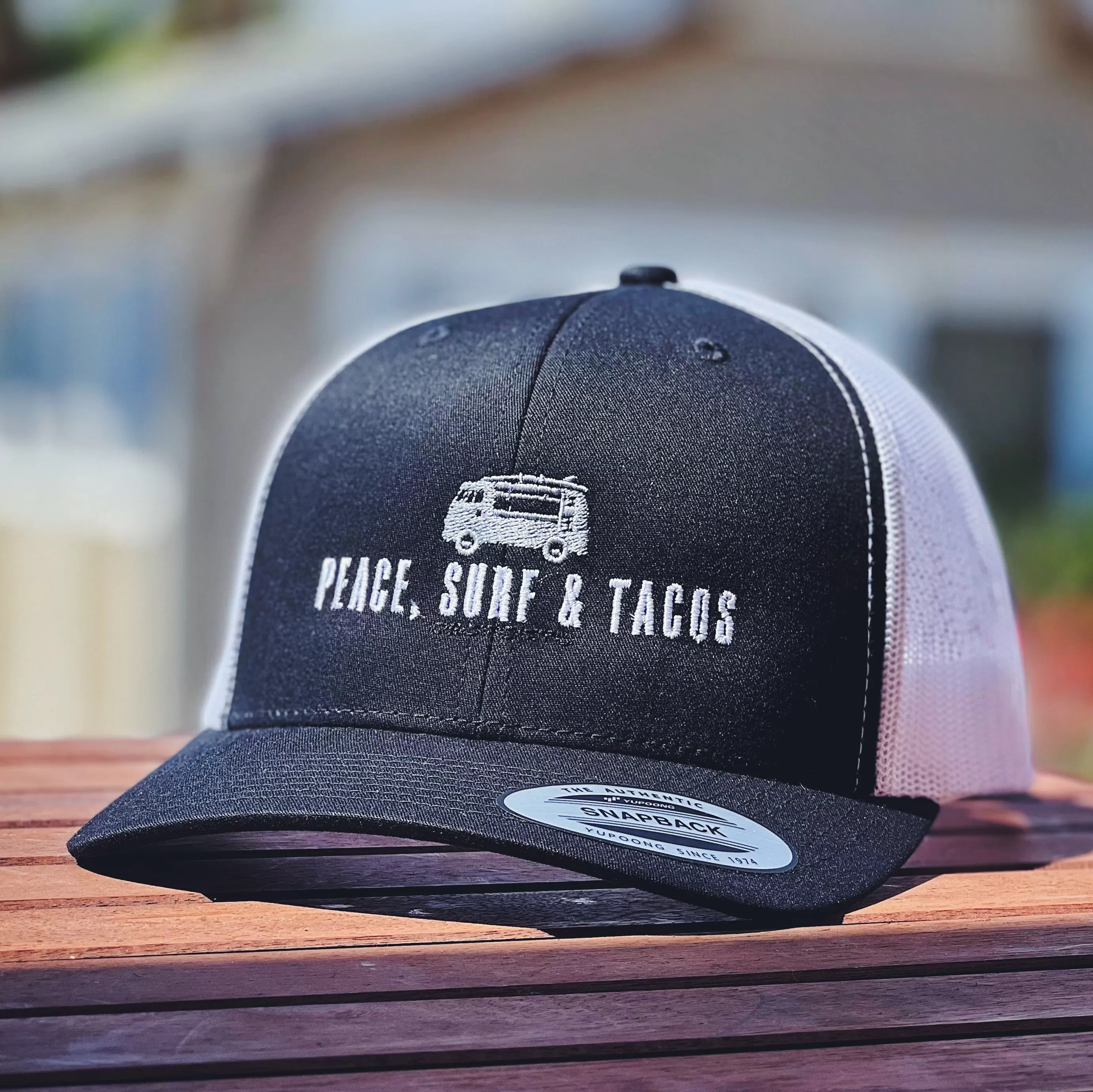 Peace Surf & Tacos Retro Trucker Hat