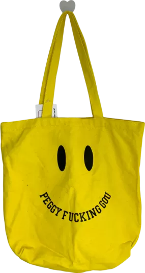 Peggy Goods Yellow Canvas Smiley Tote Bag