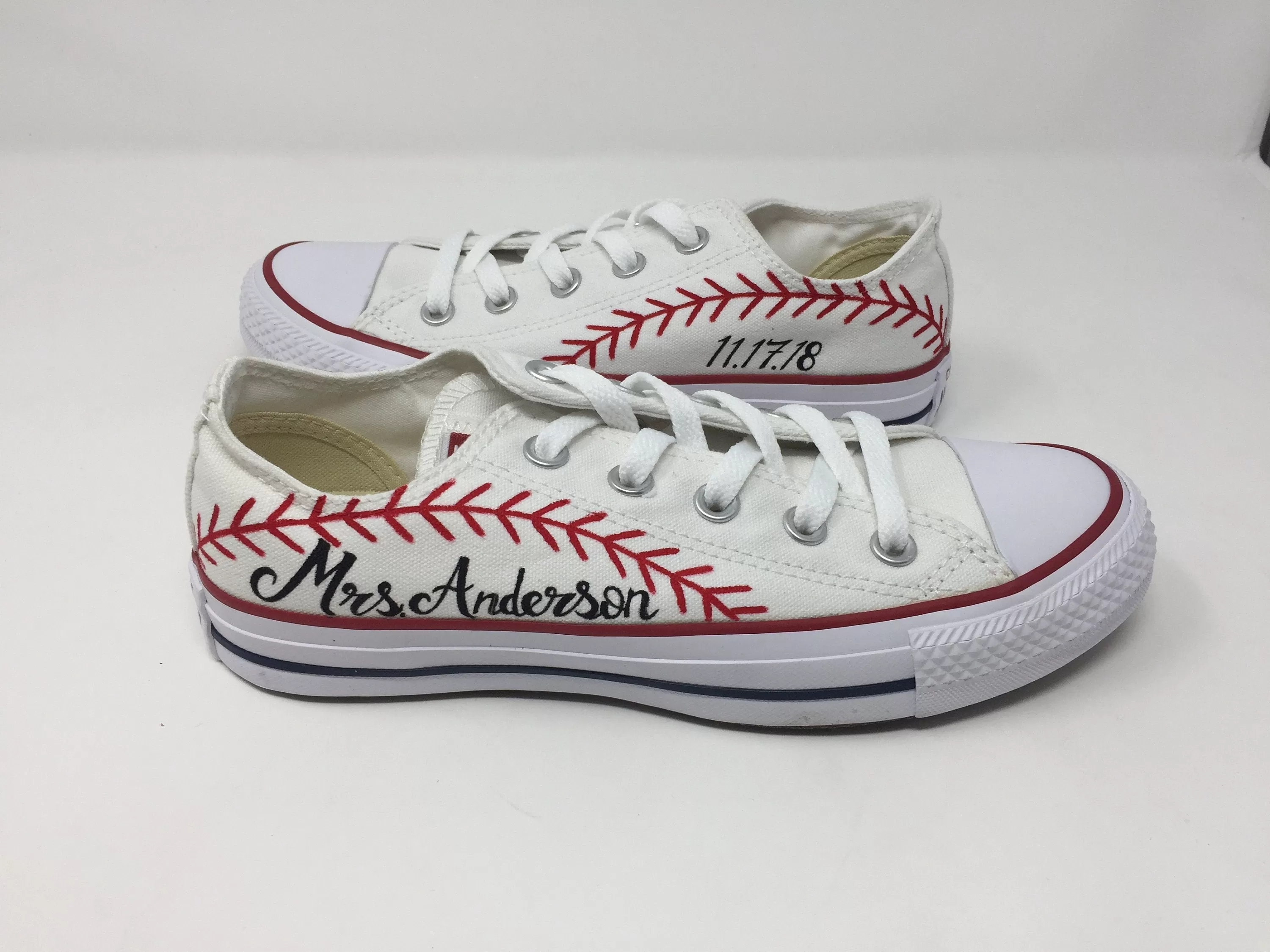 Personalized Baseball Wedding Converse