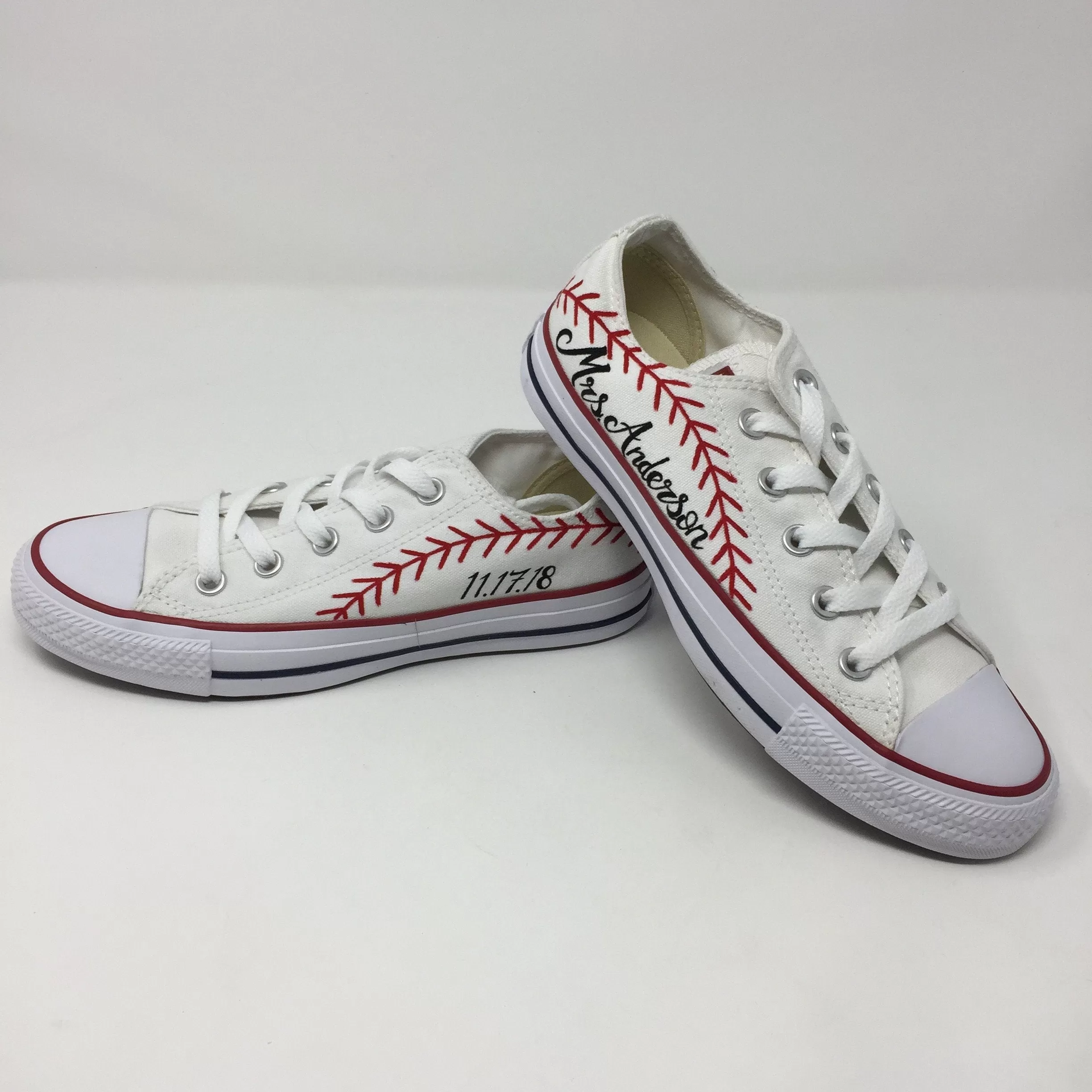 Personalized Baseball Wedding Converse