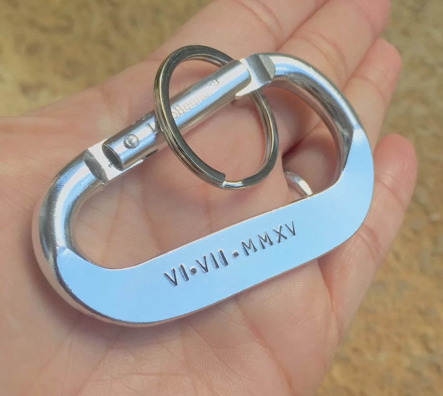 Personalized Carabiner, Carabiner, Hand Stamped Carabiner Featured In US Weekly