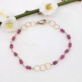 Petals in Bloom - Pink Sapphire Bracelet