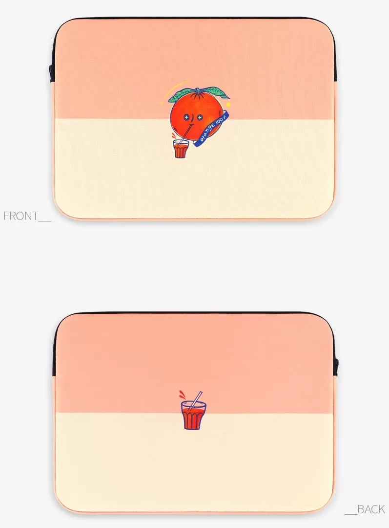 Pink Orange Graphic Laptop Sleeves 13 15 inch Cases Protective Covers Handbags Square Pouches Designer Artist Prints Cute Lightweight School Collage Office Zipper Fashion Unique Gifts