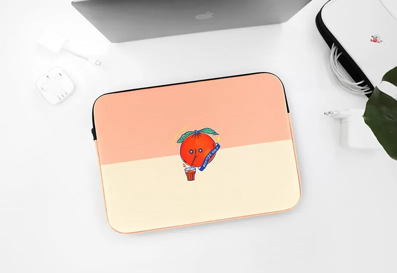 Pink Orange Graphic Laptop Sleeves 13 15 inch Cases Protective Covers Handbags Square Pouches Designer Artist Prints Cute Lightweight School Collage Office Zipper Fashion Unique Gifts