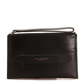 Pochette Donna Media con Polsiera THE BRIDGE linea Lucrezia in Pelle Nera