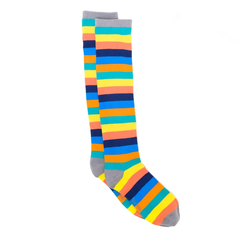 Polly & Andy Bamboo Seam Free Rainbow Stripe Knee High Socks