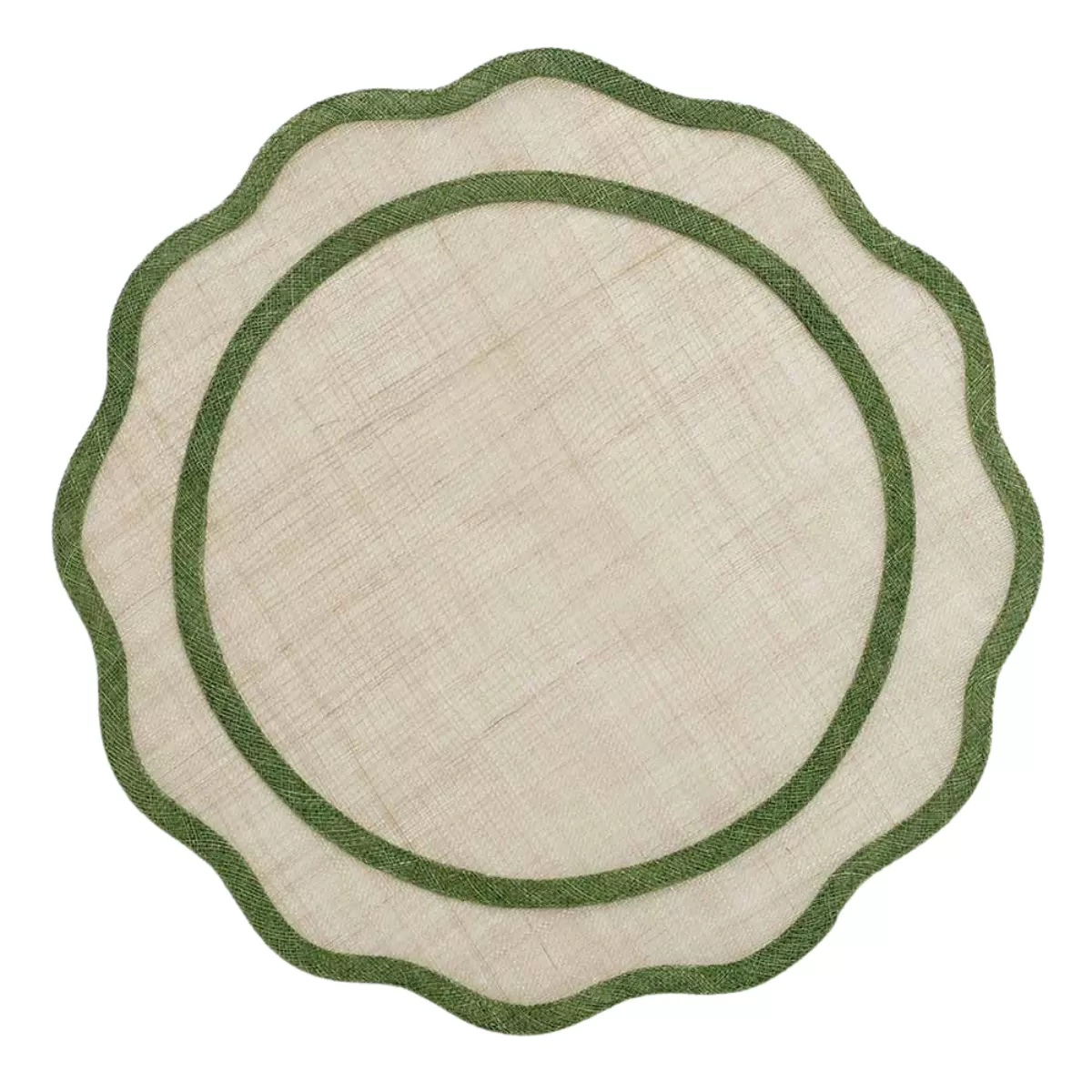 Pomegranate Green Scalloped Placemat - Set of 4