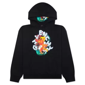 Psychedelic Boxy Fit Hoodie - Black