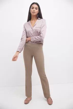 Pull-on bootcut work pants