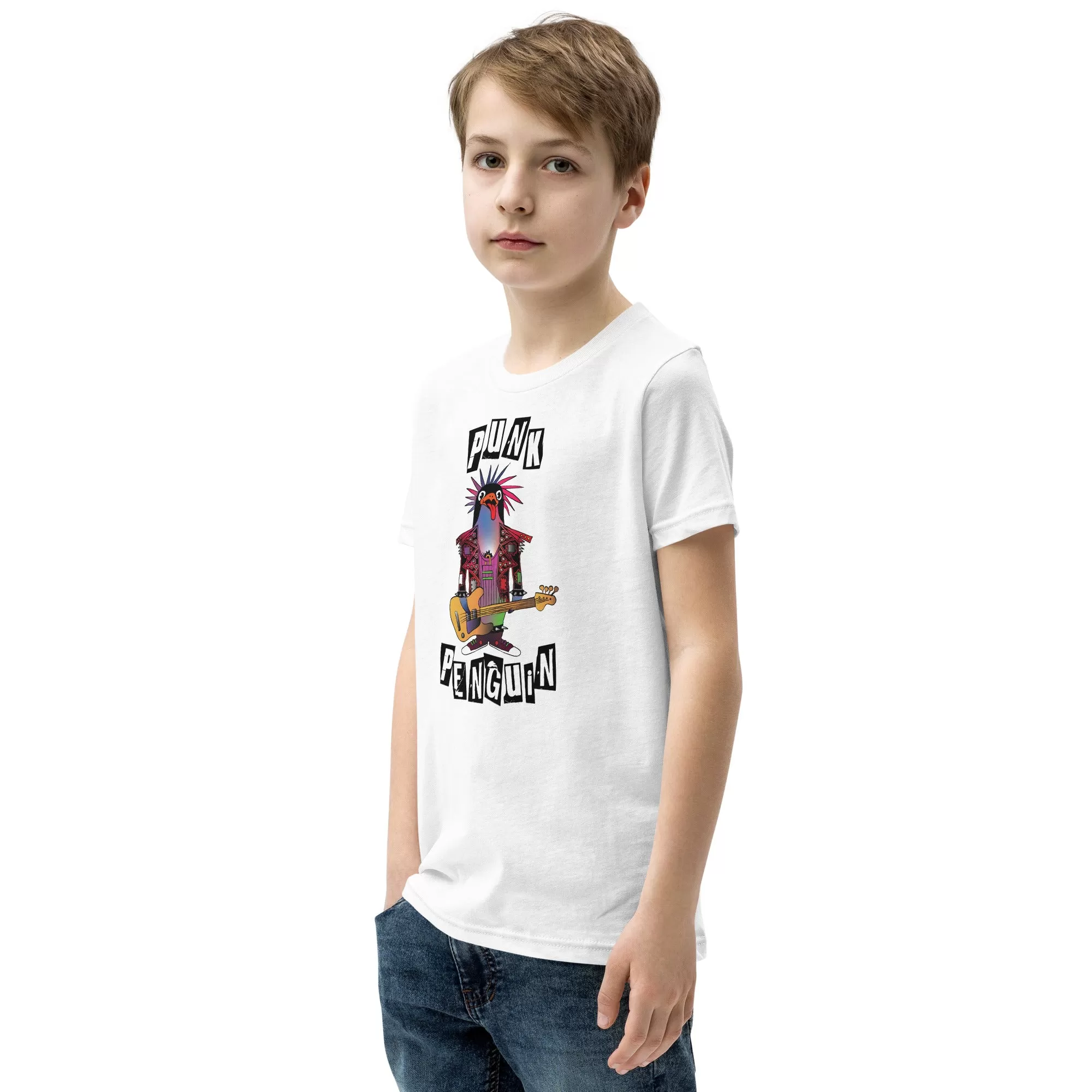 Punk Penguin Youth Short Sleeve T-Shirt