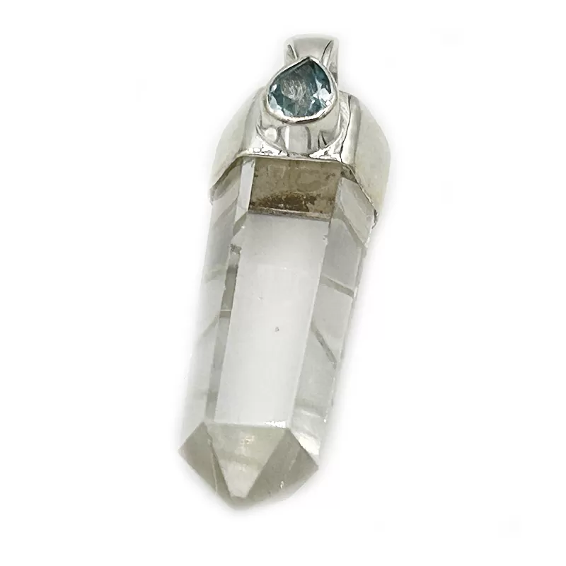 Quartz Blue Topaz Point Pendant