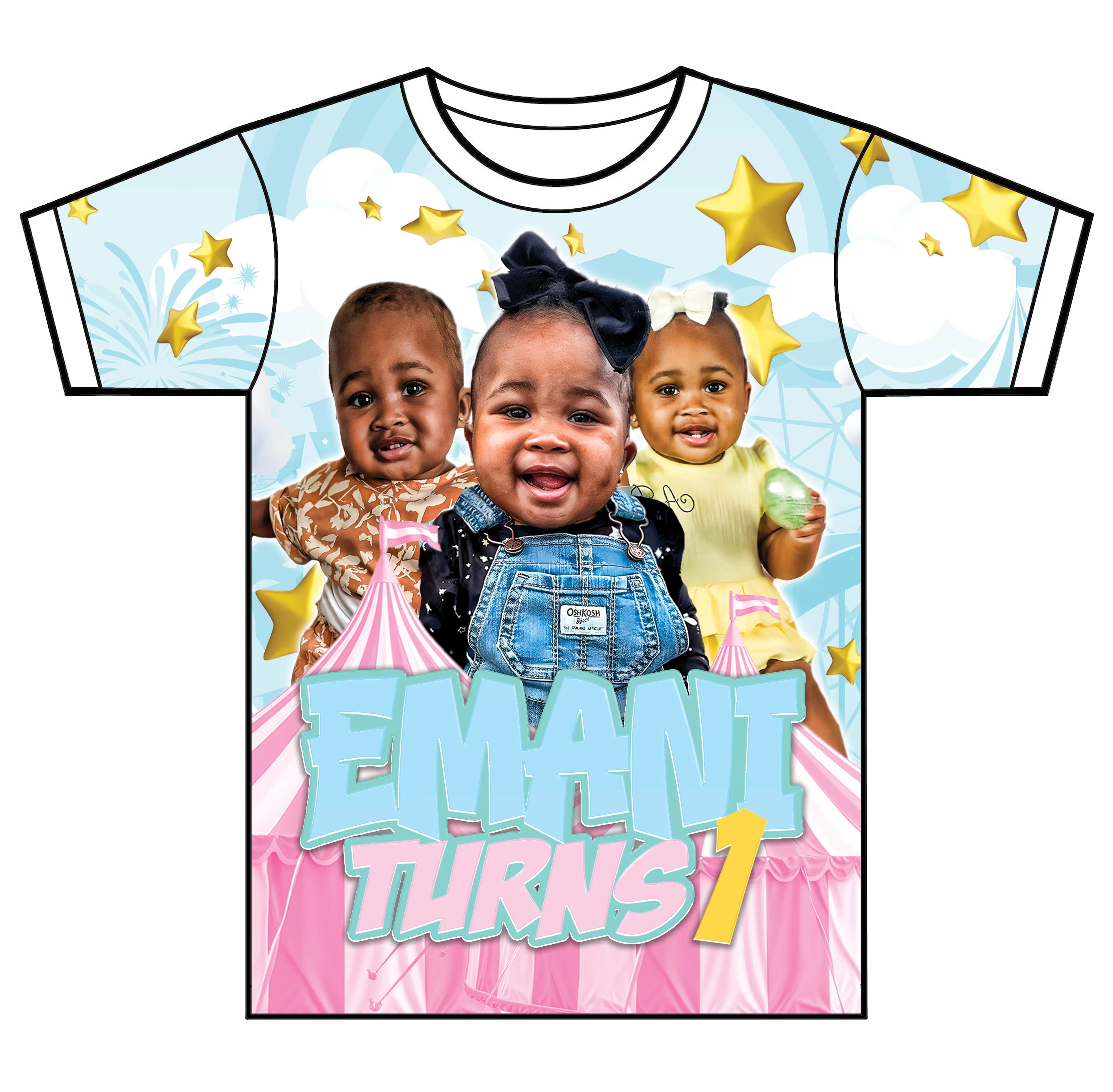 "Emani 1st" Custom Designed Birthday 3D shirt