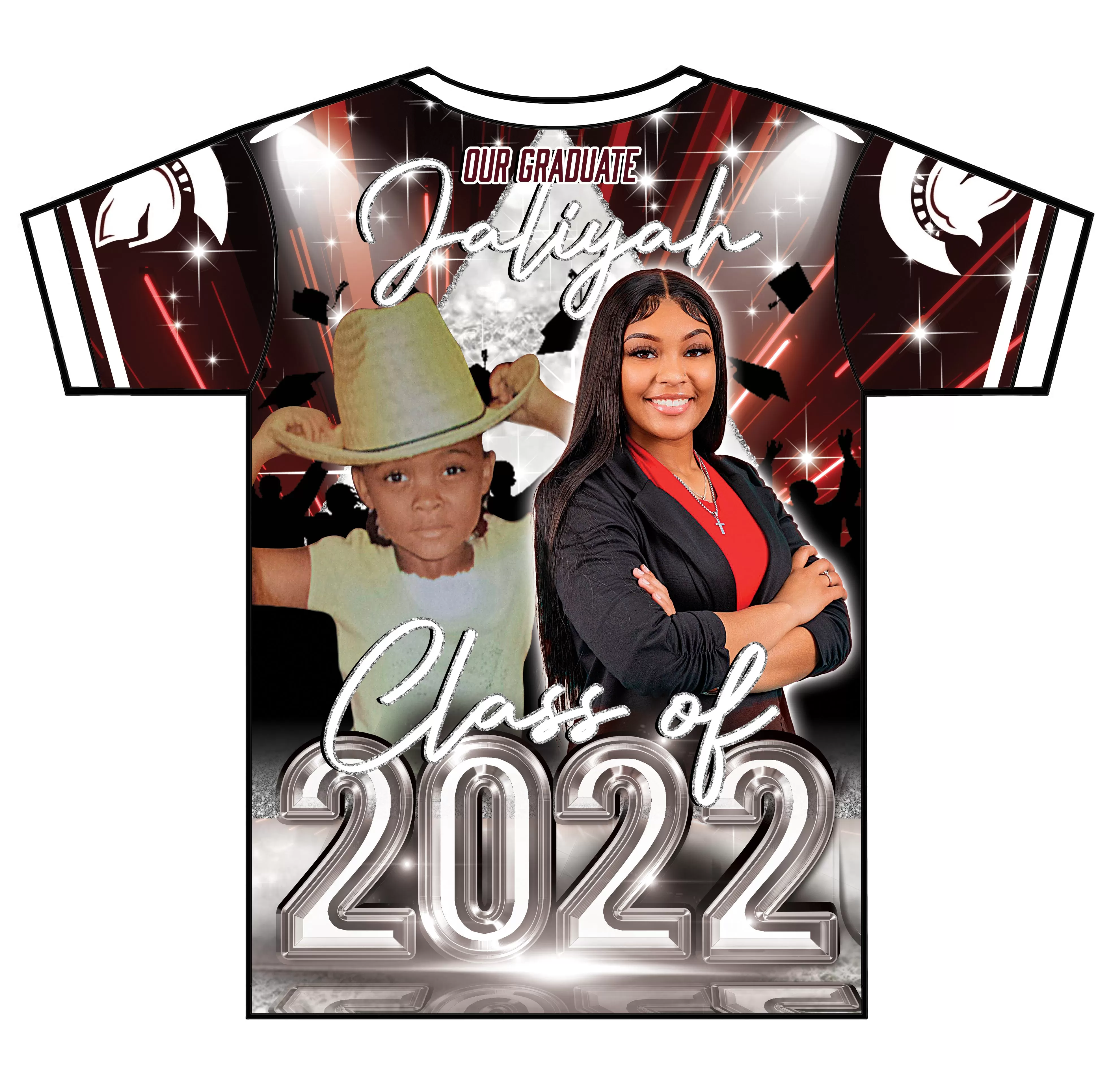 "Jaliyah" Custom Designed Graduation 3D shirt