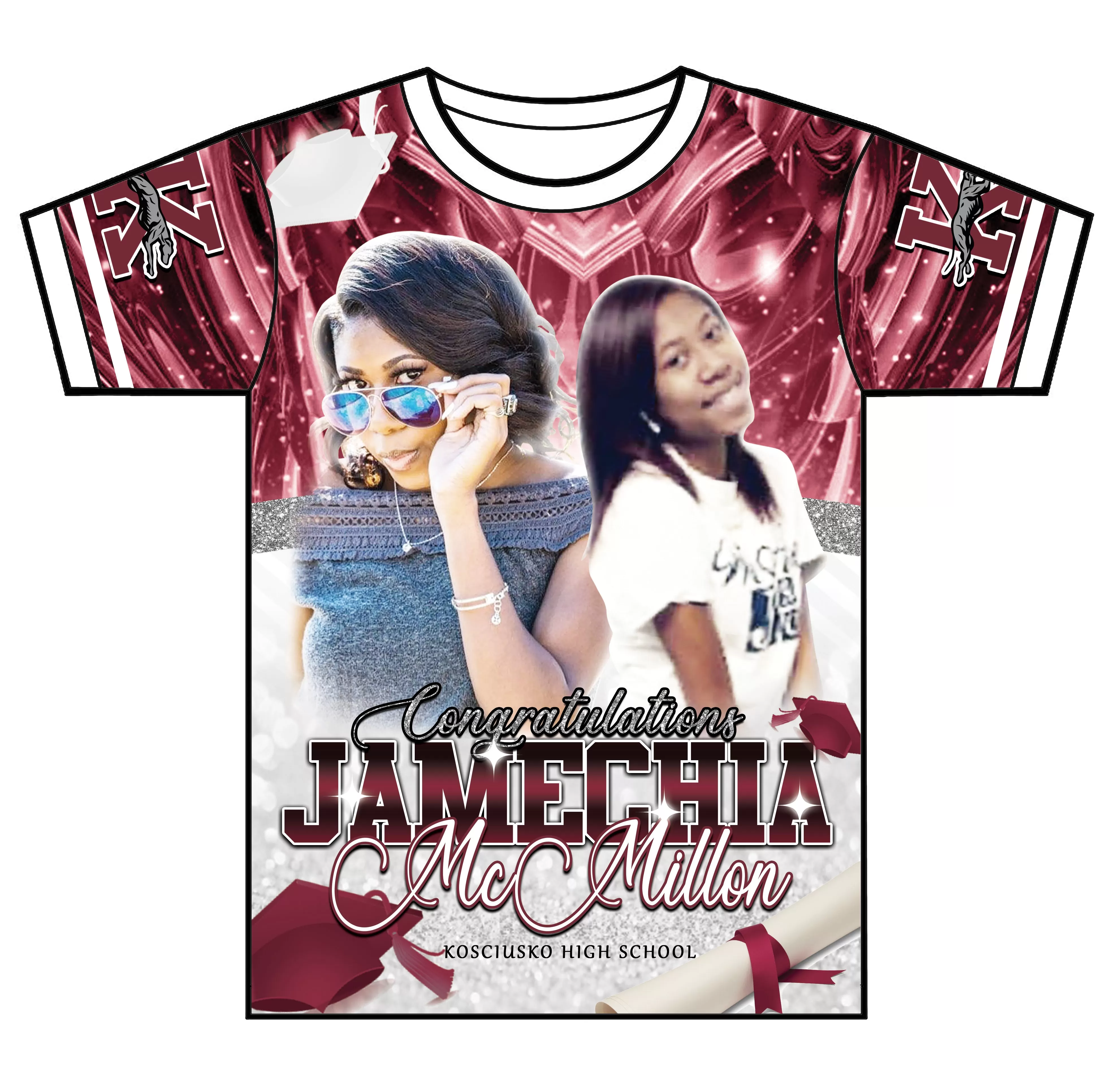 "Jamechia" Custom Designed Graduation 3D shirt