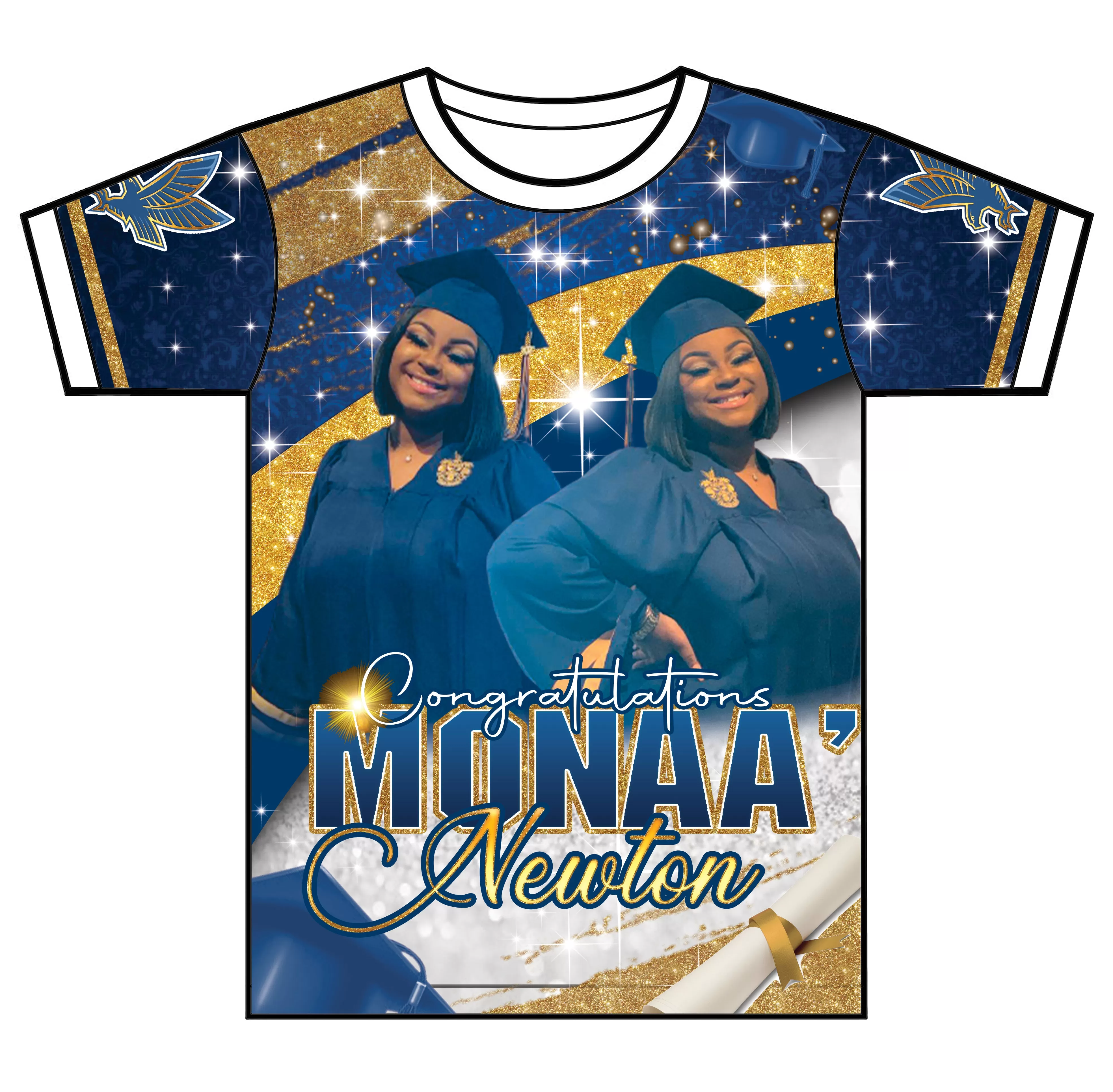 "Monaa'" Custom Designed Graduation 3D shirt