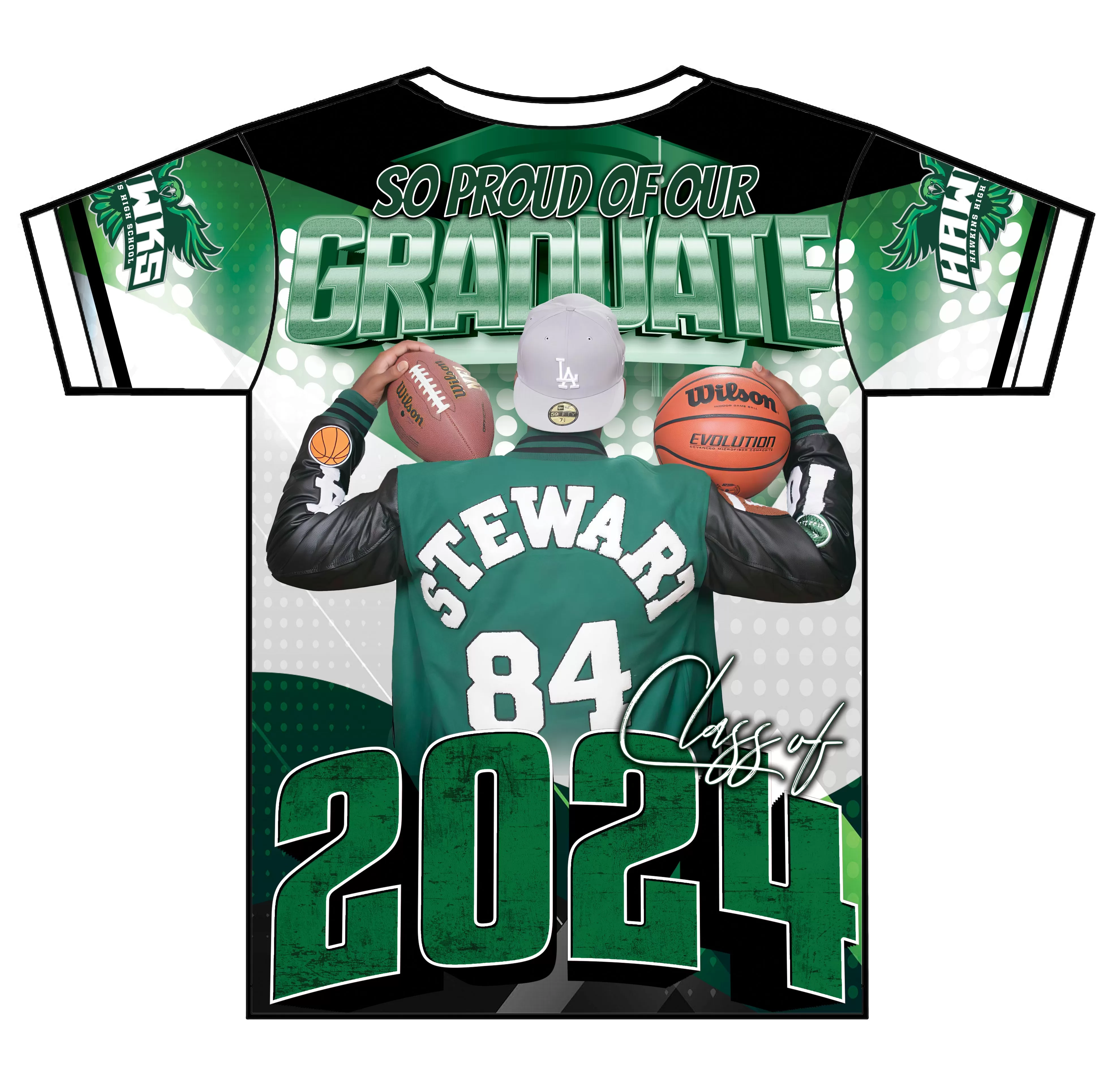 "Robert Stew" Custom Designed Graduation 3D shirt