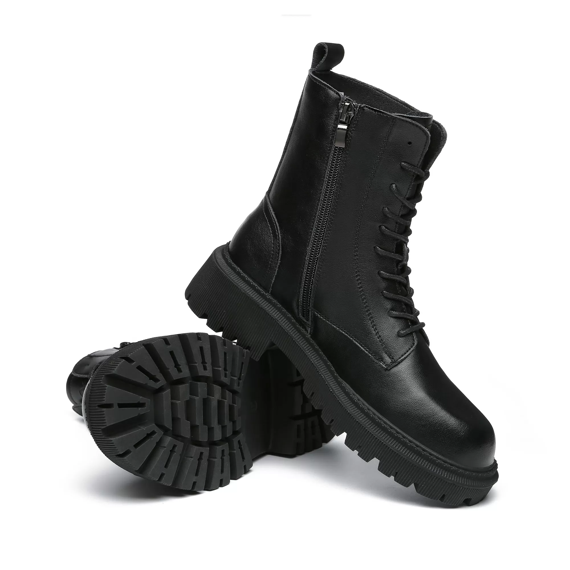 Ranger Black Leather Women Boots