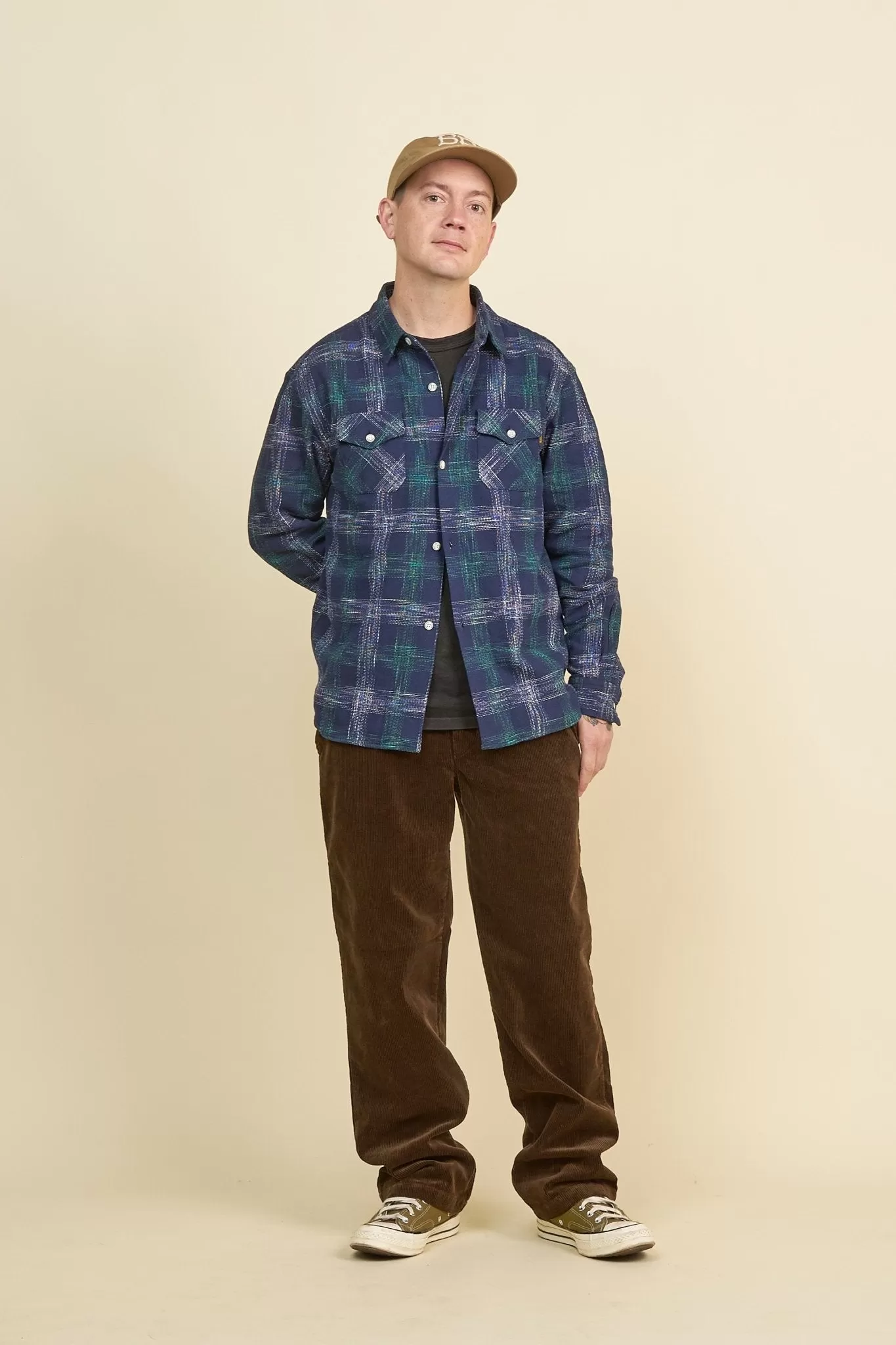 Rats Amundsen Cotton Check Shirt - Blue