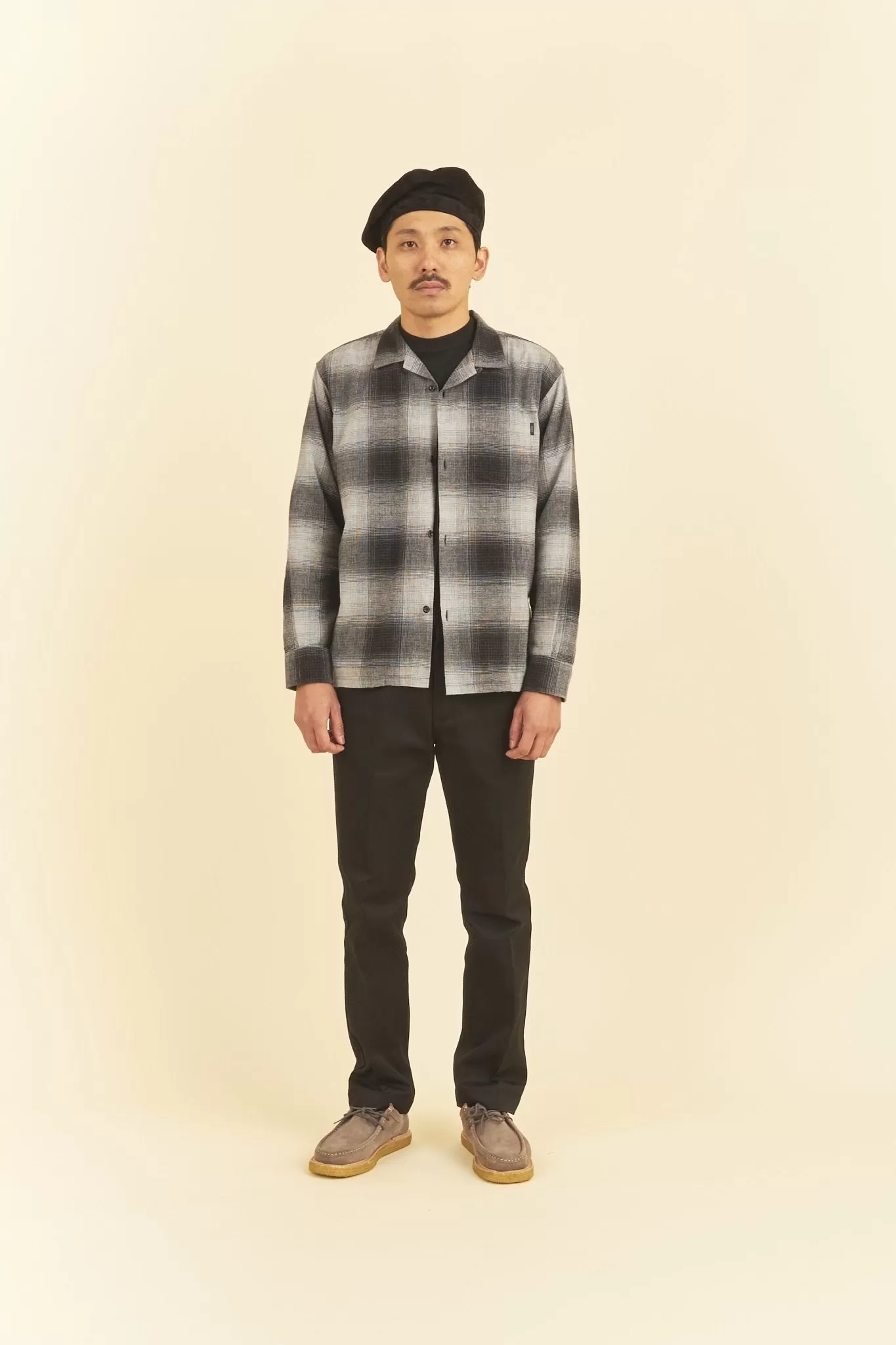 Rats Cotton Ombre Check Shirt - Grey