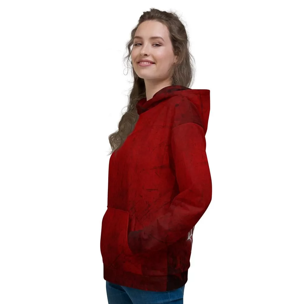 Red Hoodie Killer Woman / Spider hoodie / Skull / Grunge