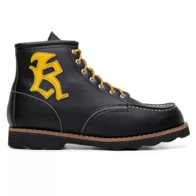 'Redwing' Vegan lace-up work boot by King55 - Black