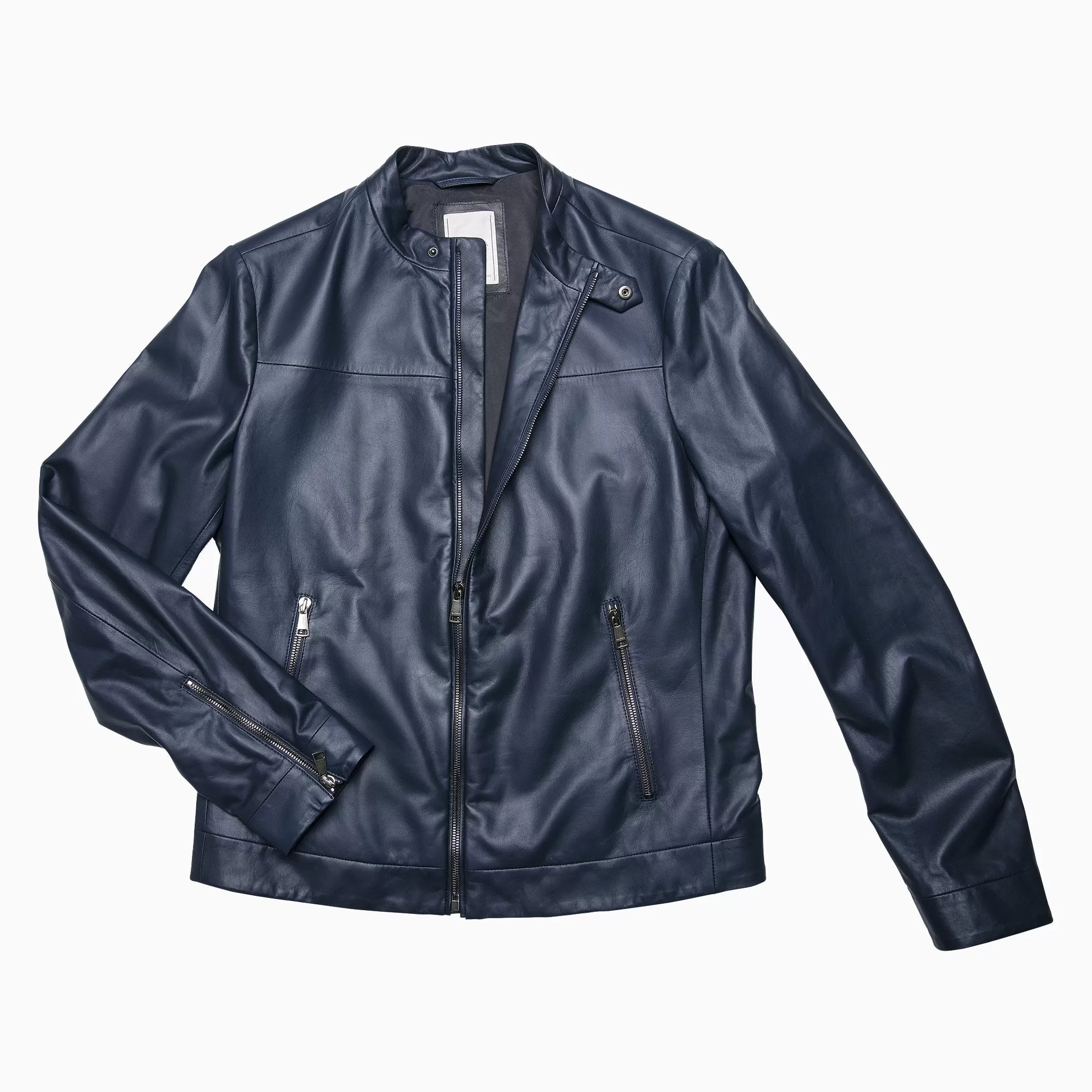 Remon soft-leather jacket in matt soft lamb (dark blue)