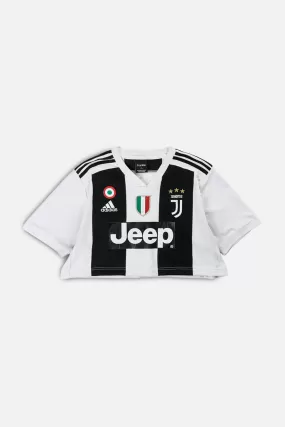 Rework Crop Juventus Soccer Jersey - L