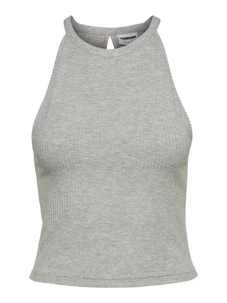 Ribba Edda Cotton Halterneck Top - Grey