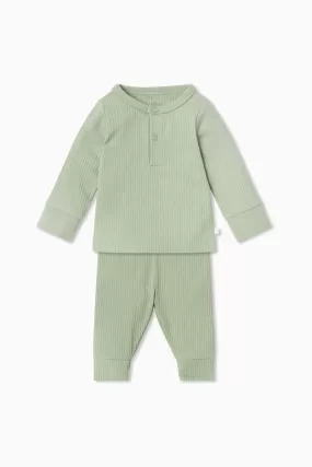 Ribbed Pajama Set - Sage