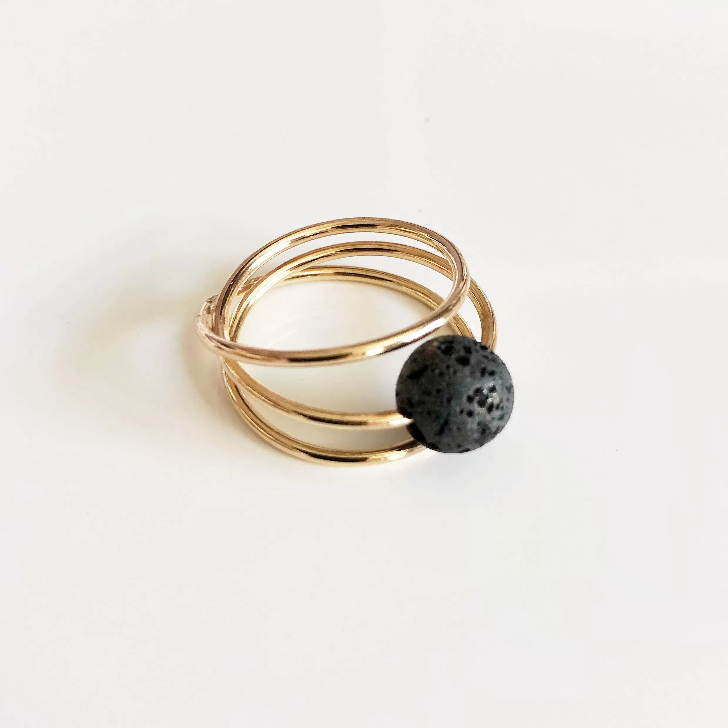 Ring LOELA - Black lava rock (R190)